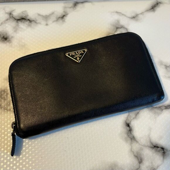 Prada Handbags - Prada Milano All Around Zip Long Wallet Black